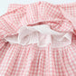 Retro Plaid Pastoral Style Lace-up Bow Dress