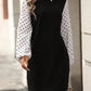Robe à manches longues avec coutures tendance pour femme