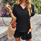 Solid Color Short Sleeve Shorts Temperament Commute Casual Suit