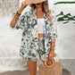 Shirt Beach Pants Suit Printed Tassel Short Two-piece Set