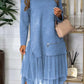 New Autumn And Winter Women's Casual Mesh Stitching Dress