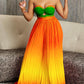 Summer Tube Top Backless Fashion Gradient Color Wide Leg Jumpsuit