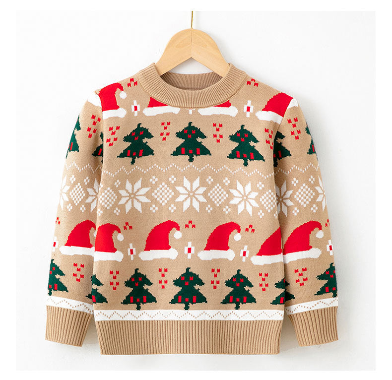 Pull pour enfants, bonnet de Noël, pull pour bébé, automne et hiver, européen et américain