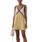 Women's V-neck Loose-fitting Sleeveless Shirt Color-matching Dress