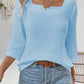 Women's Autumn Simplicity Solid Color Long-sleeved V-neck Top