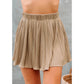 Pure Color Ice Silk Pleated Skirt