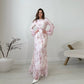Round-neck Comfortable Elegant Slimming Printed Long Sleeve Dress