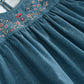 Robe en jean brodée printemps-automne pour fille