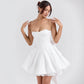 White Bow Swing Strapless Dress