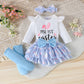 Letter Printing Long-sleeve Jumpsuit Harem Pants Suit Cute