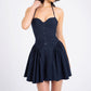 Robe dos nu à taille ajustée pour femmes de minorités féminines