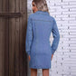 Robe en jean amincissante à manches longues et taille ajustée style rétro