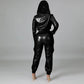 Fashion Slim PU Leather Fleece Trousers Overall Suit