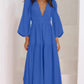 V-neck Waist-controlled Long Sleeves Dress Women