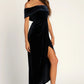 Women's Personalized Velvet Off-shoulder Dress