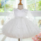 Robe de fête blanche pour fille d'un an, jupe tutu en tulle