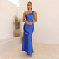 Backless Solid Color Dress