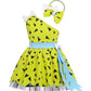 Sleeveless Mesh Dress And Hairband Two-piece Children's Clothing
