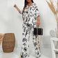Plus Size Casual New Straight Pants Shirt Two-piece Set