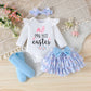 Letter Printing Long-sleeve Jumpsuit Harem Pants Suit Cute