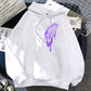 Sweat à capuche à motif papillon blanc et violet