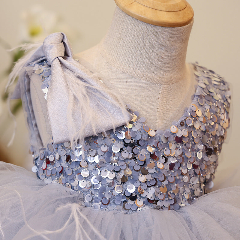 Robe de princesse pour petite fille en tulle style occidental