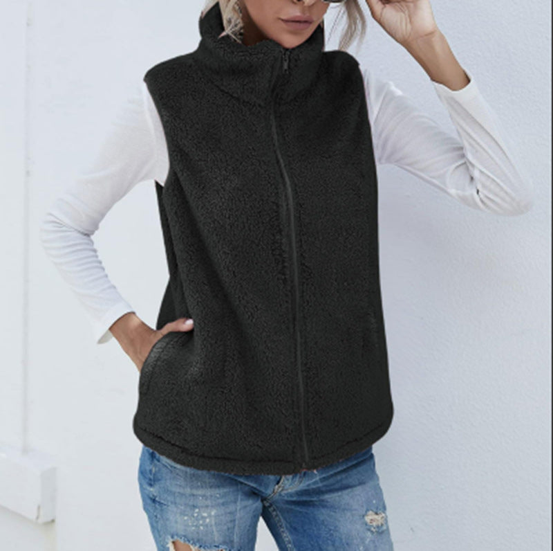 European And American Coat Loose Plaid Fur Cardigan