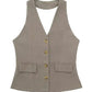 Women's Waistcoat Linen Vest Suit