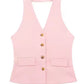 Women's Waistcoat Linen Vest Suit