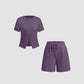 Women's Slim-fit Short Sleeve Blouse And Pants