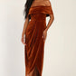 Women's Personalized Velvet Off-shoulder Dress