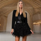 Women's Feather Patchwork Waist-slimming Suit Skirt