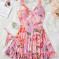 Robe à bretelles à imprimé floral français pour femme