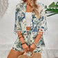 Shirt Beach Pants Suit Printed Tassel Short Two-piece Set