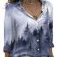 Fashion Printing Lapel Long Sleeve Shirt For Women