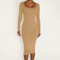 Round Neck Fleece Thickened Slim Fit Hip Skirt