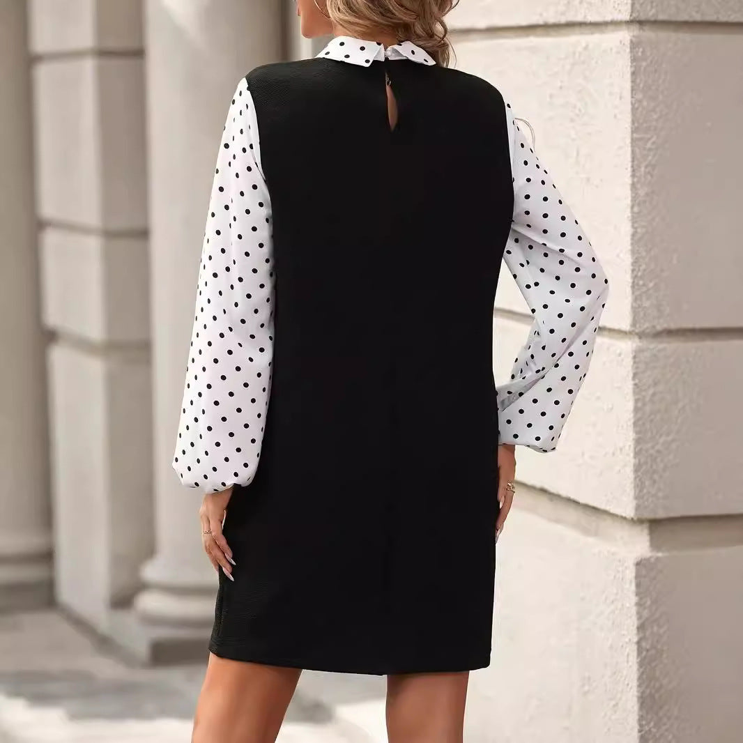 Robe à manches longues avec coutures tendance pour femme