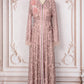 Gilding Flower Decoration Long Sleeve Dress Women