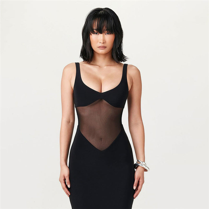 Low-cut Slim-fit Flattering Sling Dress
