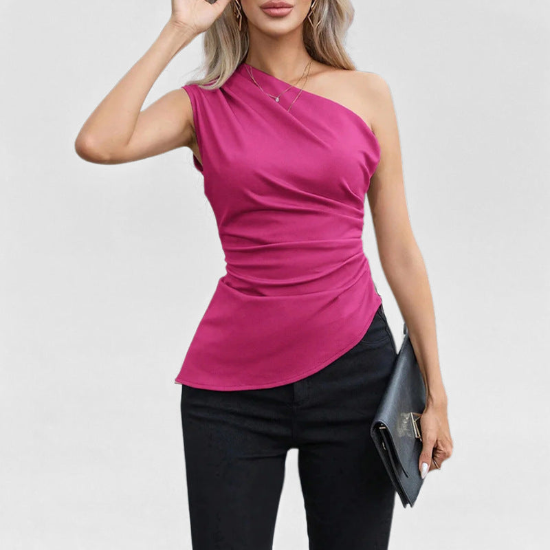 Spring New Elegant Elegant Crossbody Vest Slim Top