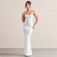 Lace Stitching Halter Sheath Slim-fit Flattering Dress