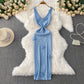 Fan Slim-fit Slimming Sheath Long Skirt