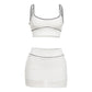 Cropped Tank Top Hip Skirt Sports Leisure Suit