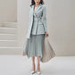 Fashion Elegant Stitching Contrast Color Female