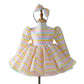 Robe de princesse parapluie à manches longues et rayures mignonnes