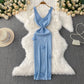 Fan Slim-fit Slimming Sheath Long Skirt