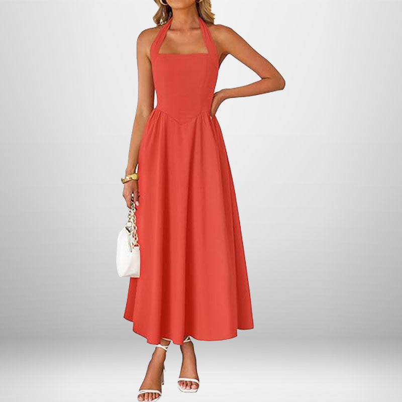 Temperament Wide Camisole Halter Backless Dress