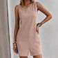 Women's Solid Color Sleeveless Jumpsuit Shorts