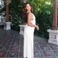 Low-cut Pleated Adjustable Height Metal Ring Buckle Dress