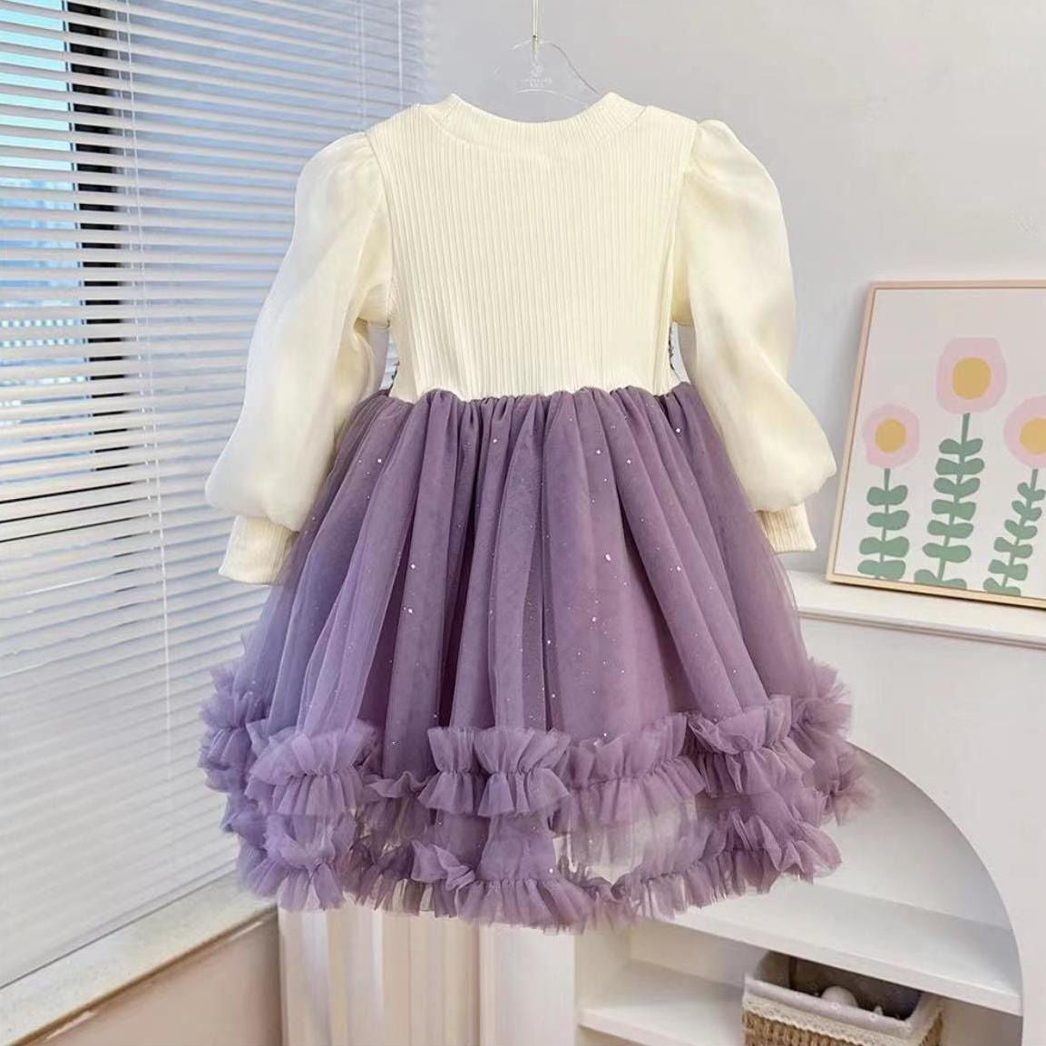 New Autumn And Winter Fleece-lined Thickening Princess Dress